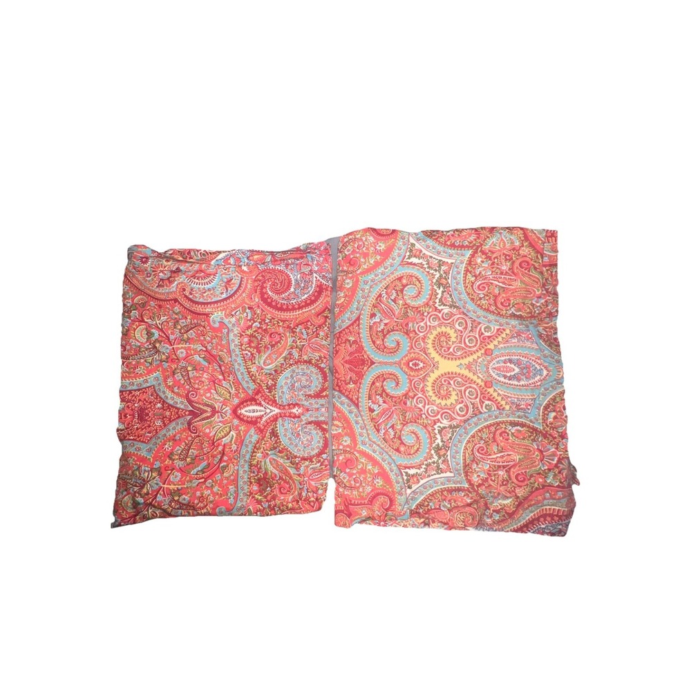 Ralph Lauren Paisley Accent Pillows in Coral and Aqua